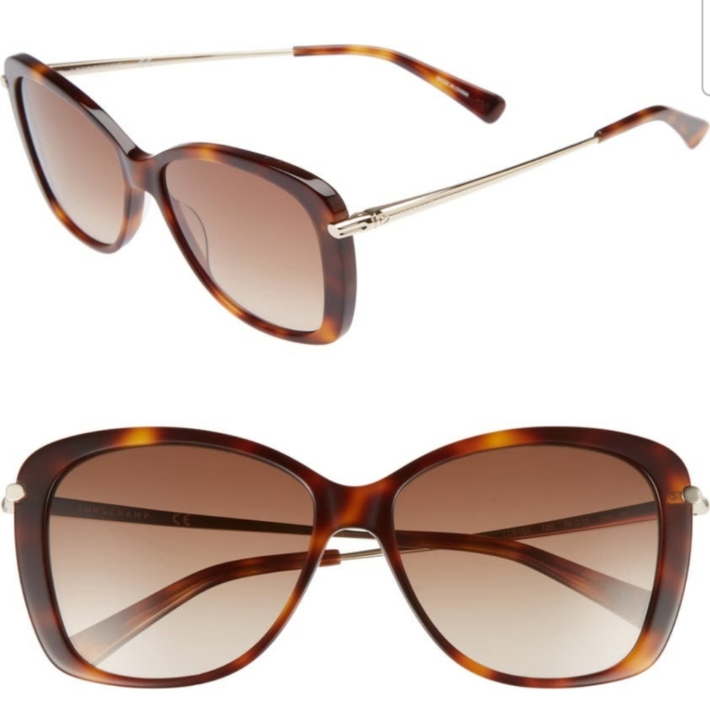 Longchamp butterfly brown tortoise sunglasses 56mm